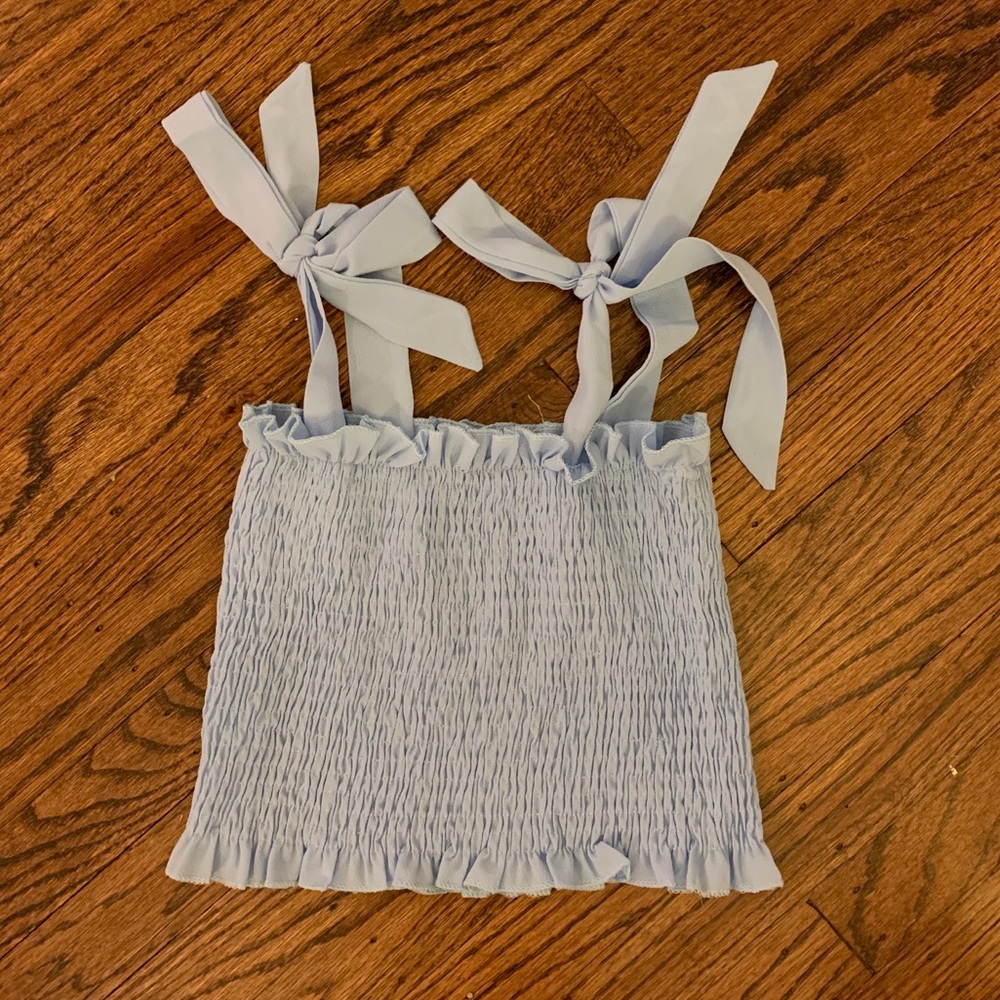 Blue Stretchy Crop Top
